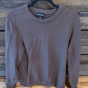 Express Men's Taupe Crewneck Sweater